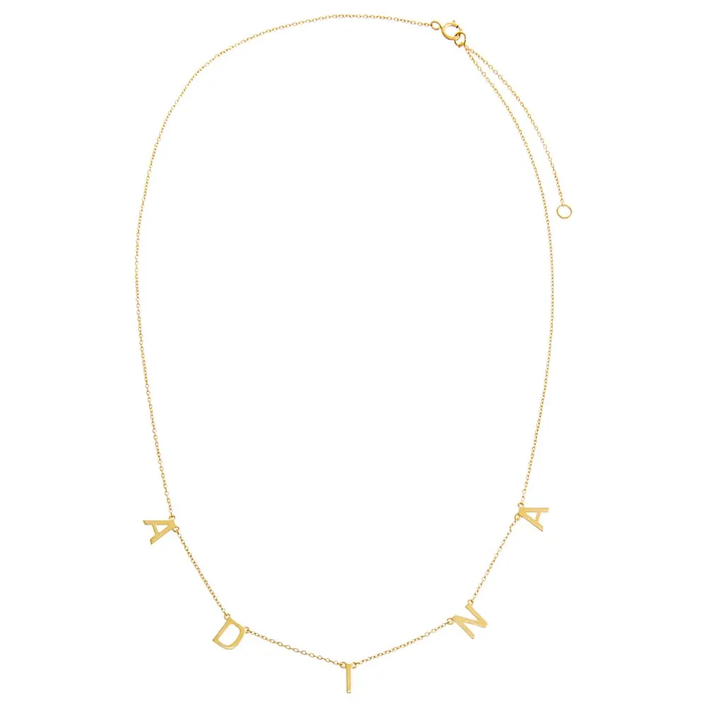 Solid Scattered Name Necklace 14K sold by Adina Eden's product image thumbnail 3
