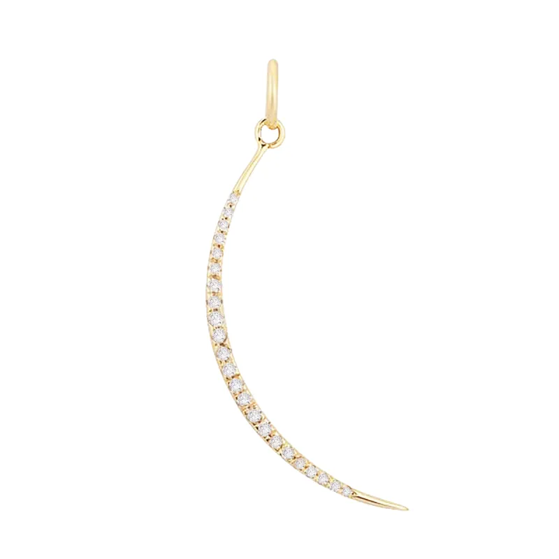 Diamond Thin Crescent Charm 14K sold by Adina Eden's