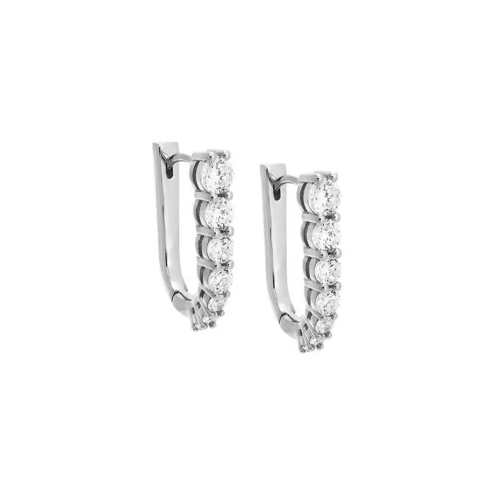 Graduated CZ Elongated Oval Shape Huggie Earring sold by Adina Eden's product image thumbnail 5