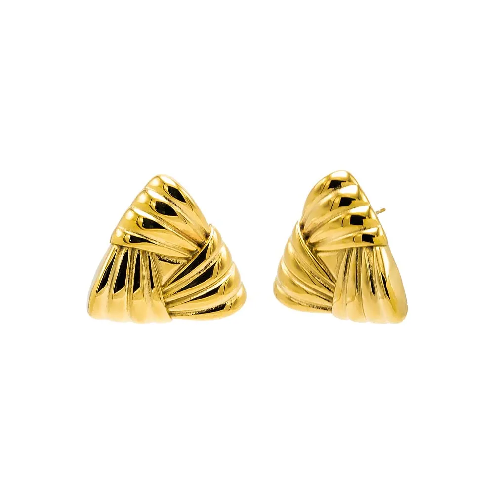Triangular Ridged Statement Stud Earring sold by Adina Eden's product image thumbnail 4