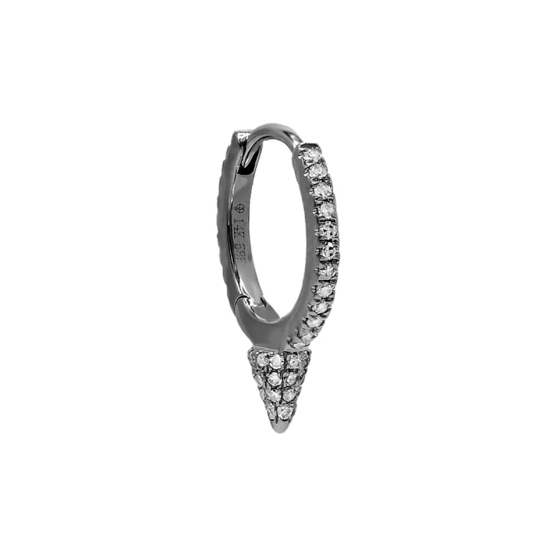 Onyx Diamond Spike Huggie Earring 14K sold by Adina Eden's