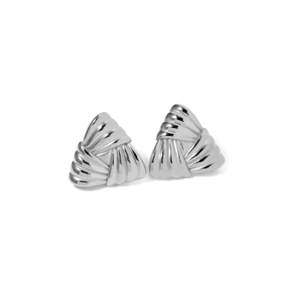 Triangular Ridged Statement Stud Earring sold by Adina Eden's product image thumbnail 3