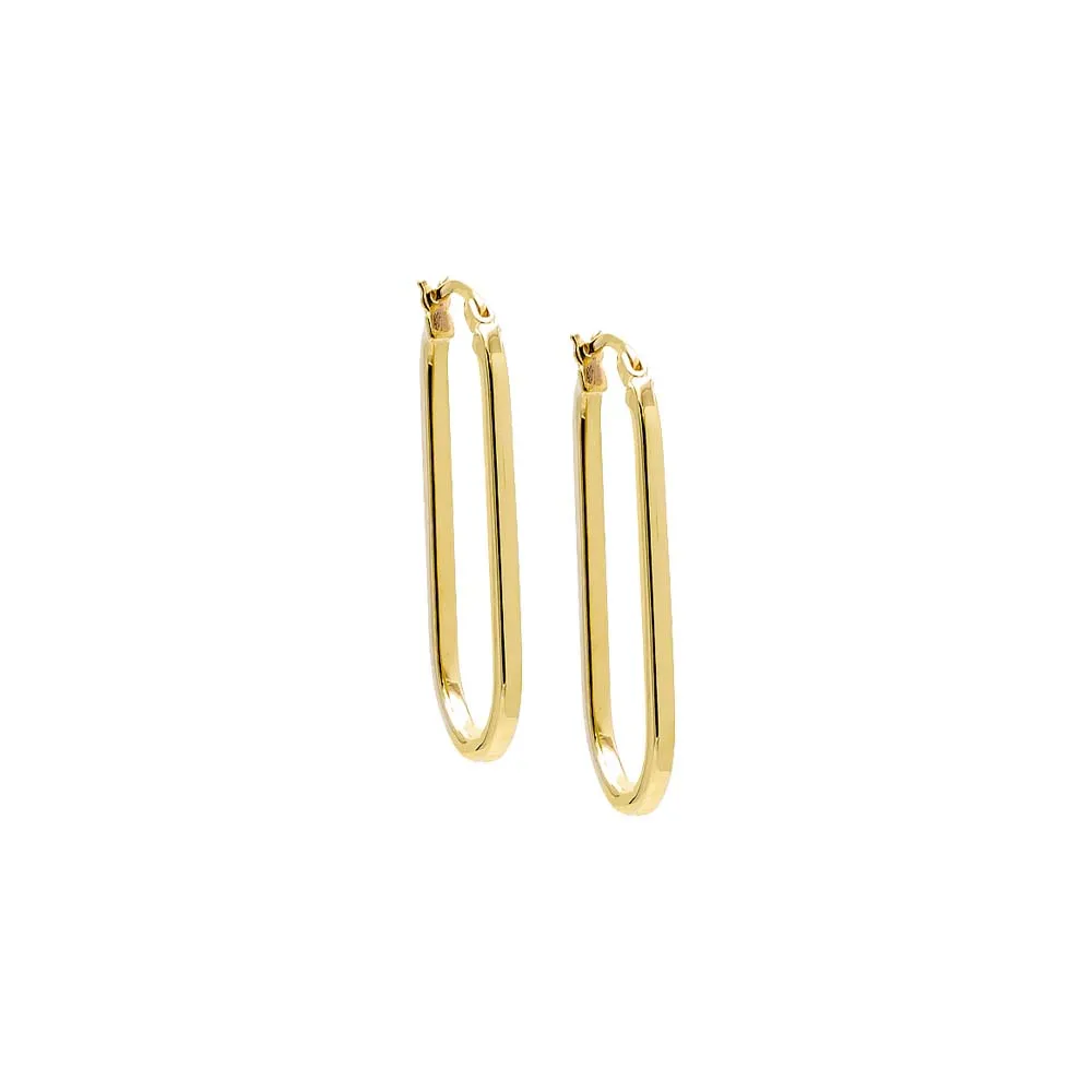 Solid Oval Shape Hoop Earring 14K sold by Adina Eden's