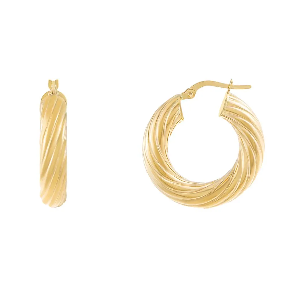 Round Twisted Hoop Earring 14K sold by Adina Eden's product image thumbnail 3