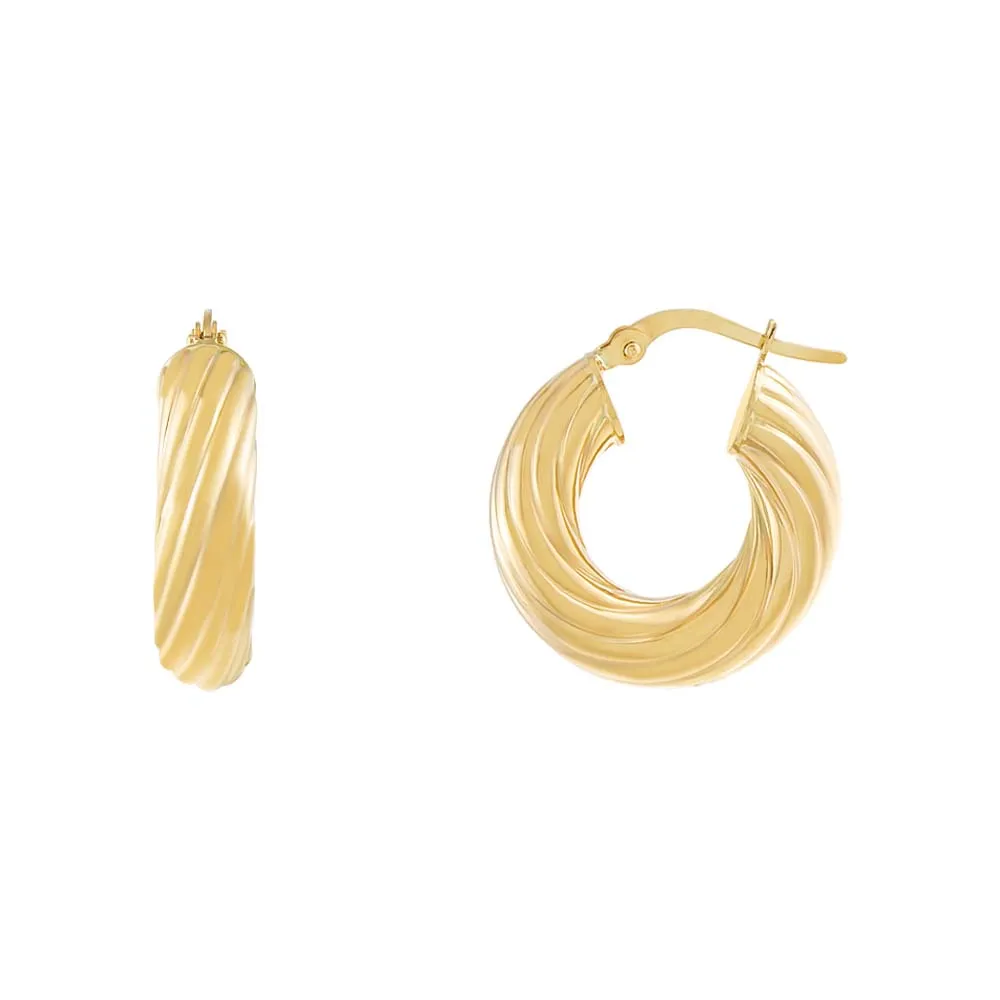 Round Twisted Hoop Earring 14K sold by Adina Eden's