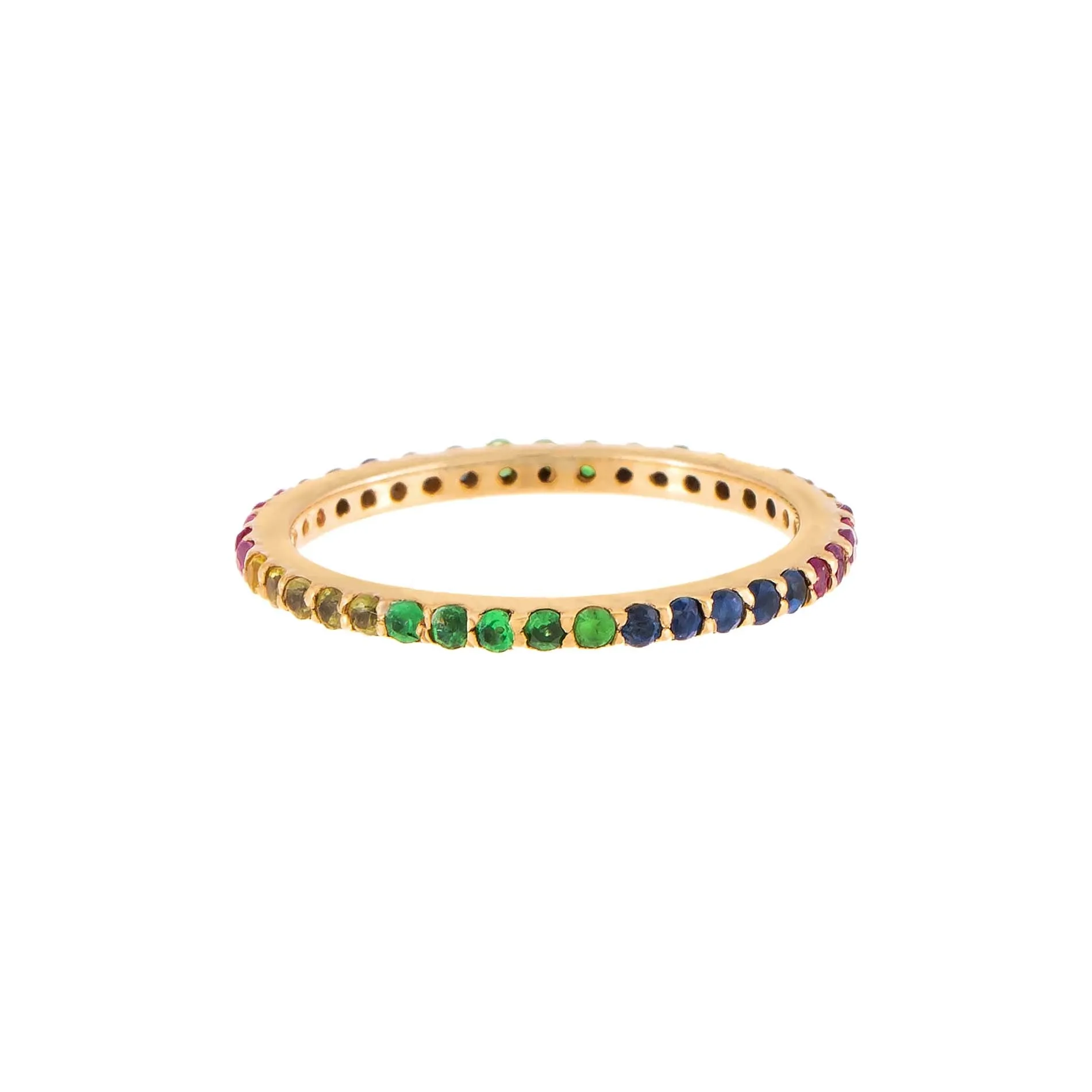 Diamond Rainbow Micropavé Eternity Band 14K sold by Adina Eden's product image thumbnail 3