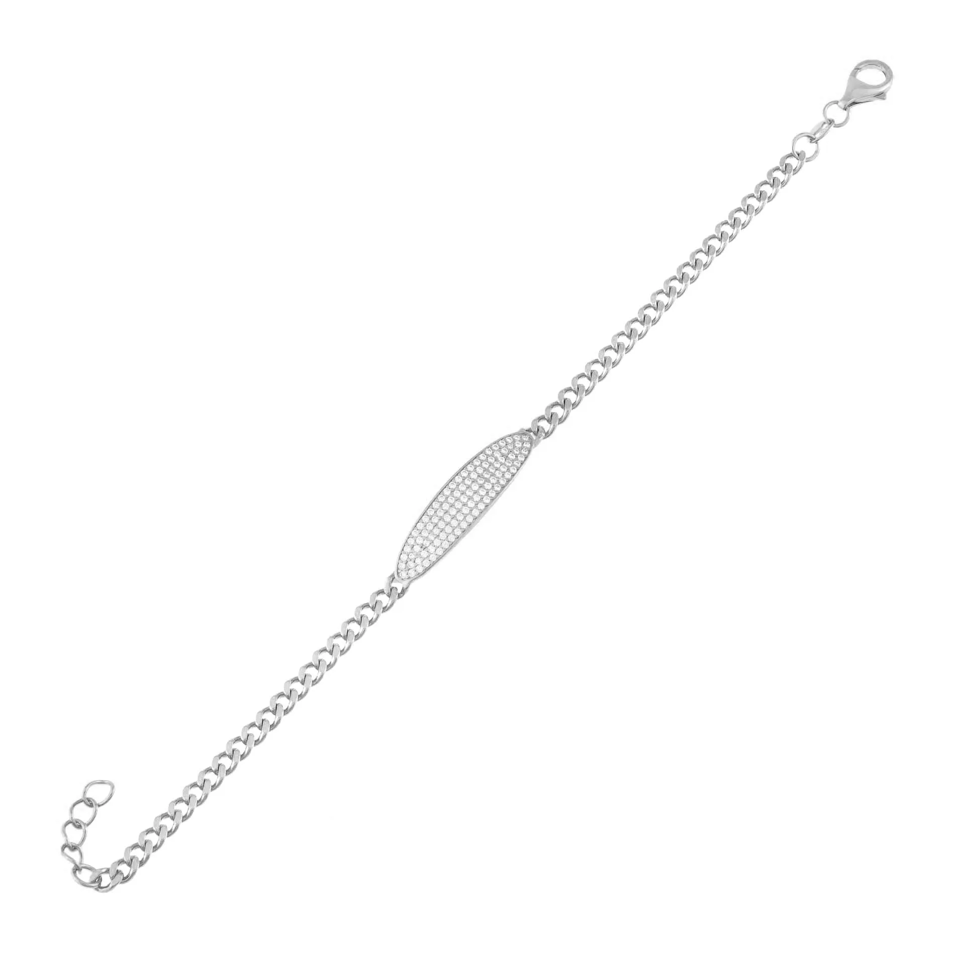 Oval Pavé Bar Chain Bracelet sold by Adina Eden's product image thumbnail 4