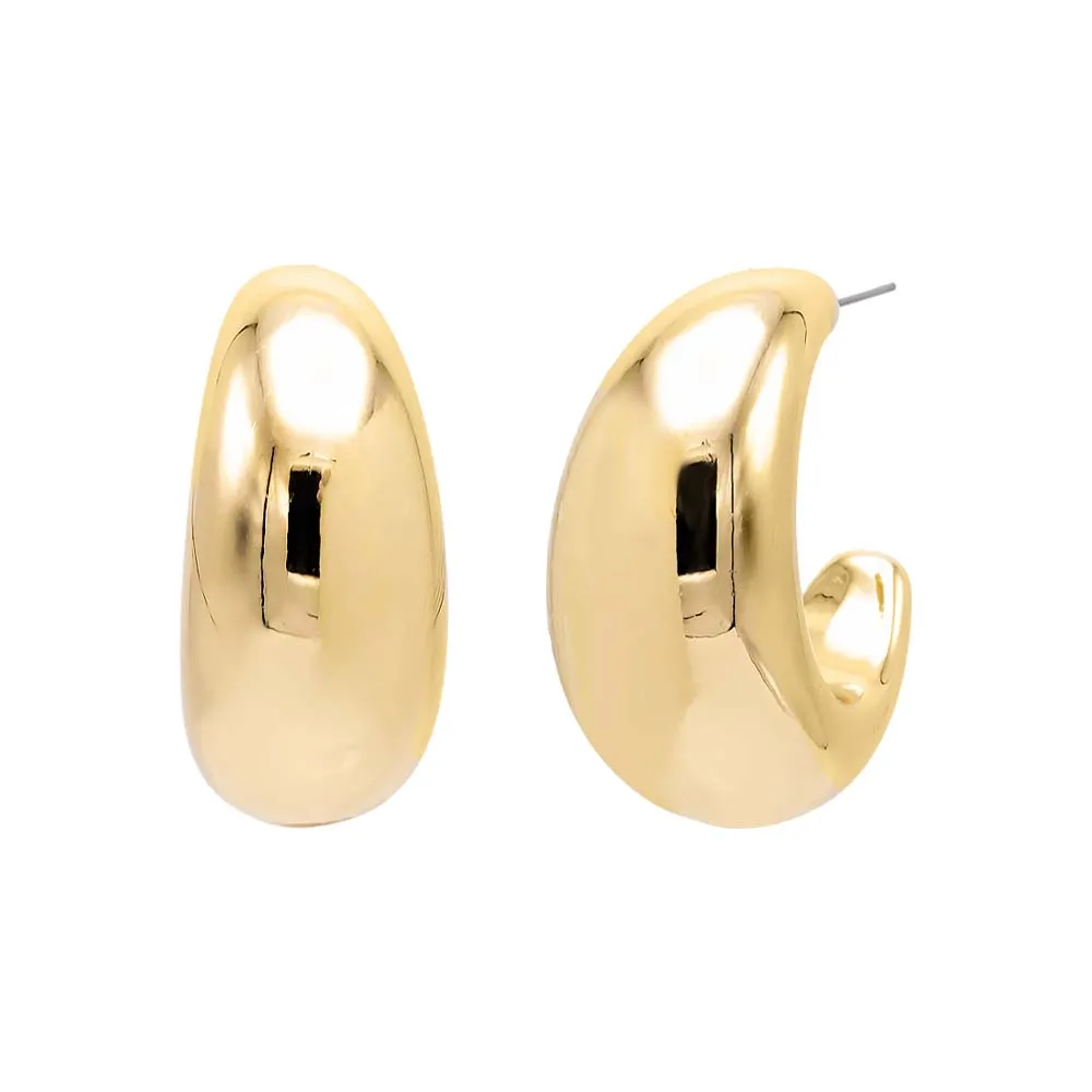 Solid Graduated Dome Open Hoop Earring sold by Adina Eden's