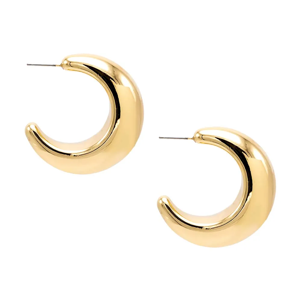 Solid Graduated Dome Open Hoop Earring sold by Adina Eden's product image thumbnail 3