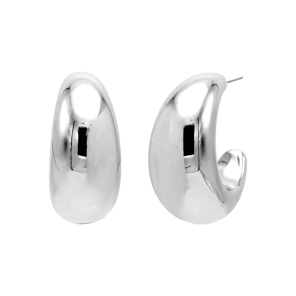 Solid Graduated Dome Open Hoop Earring sold by Adina Eden's product image thumbnail 4