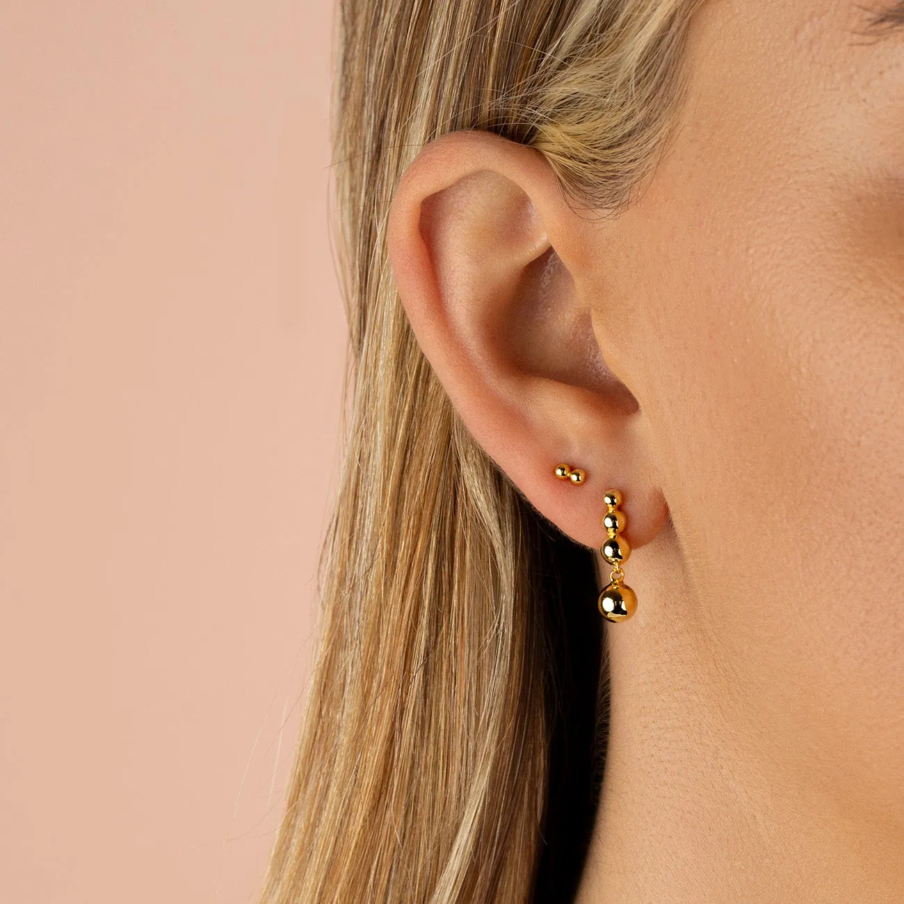 Multi Ball Charm Huggie Earring sold by Adina Eden's product image thumbnail 2