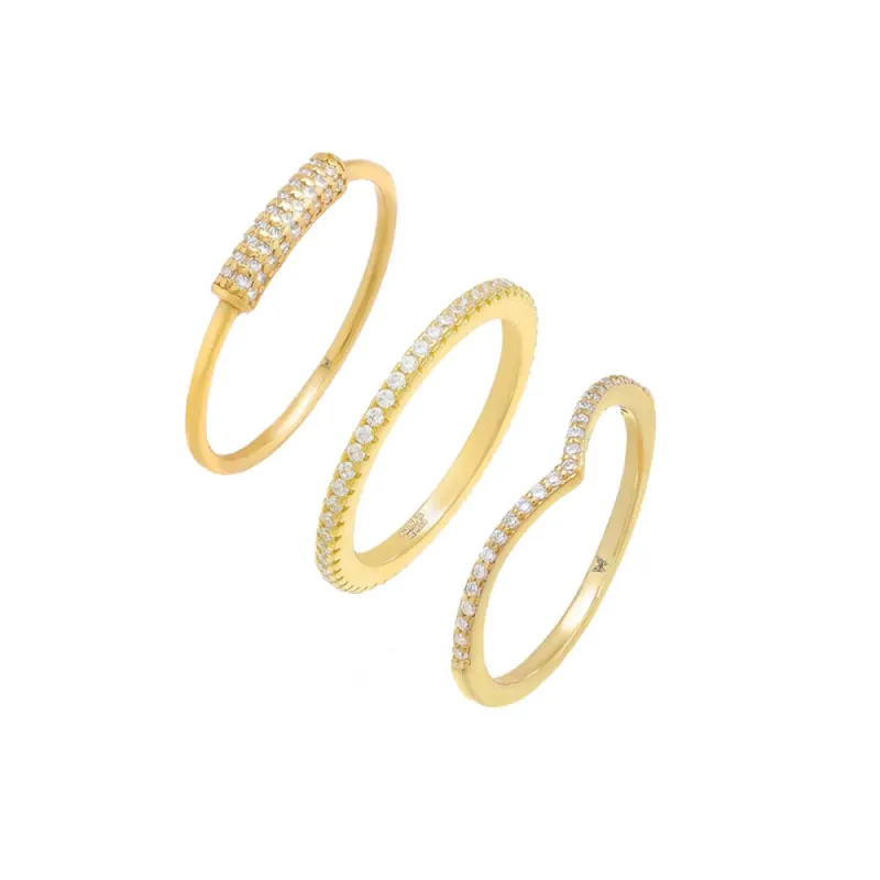 Pavé Queen Ring Combo Set sold by Adina Eden's