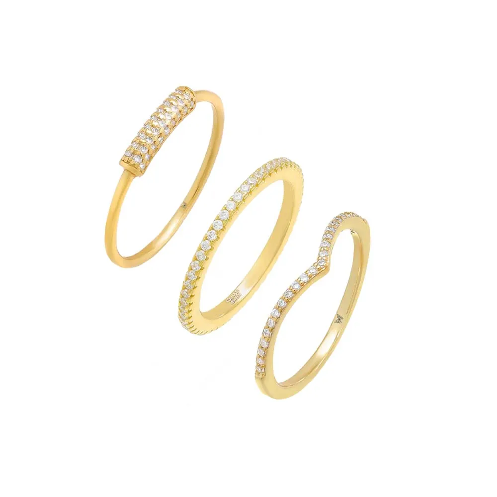 Pavé Queen Ring Combo Set sold by Adina Eden's