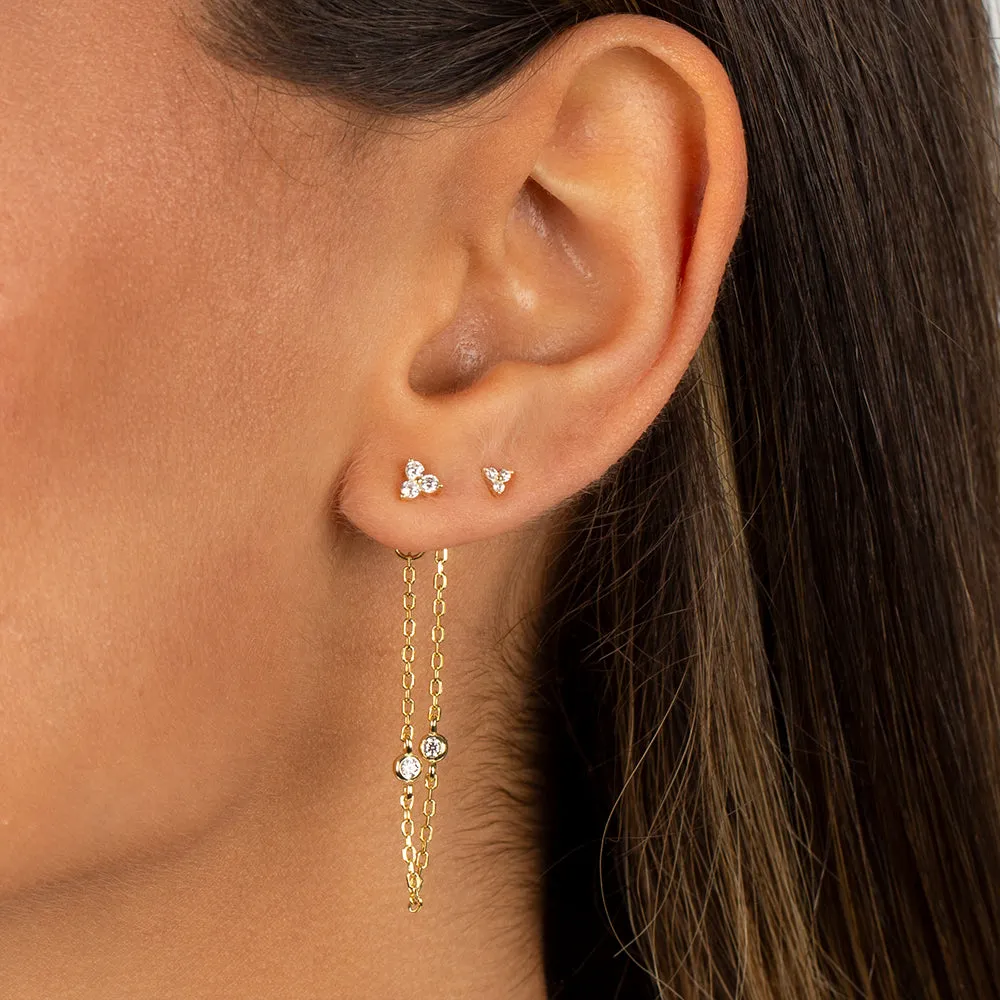 Tiny CZ Cluster Stud Earring sold by Adina Eden's product image thumbnail 3