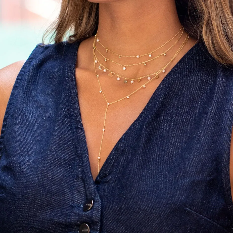 Mini Dangling CZ & Beaded Ball Choker sold by Adina Eden's product image thumbnail 3