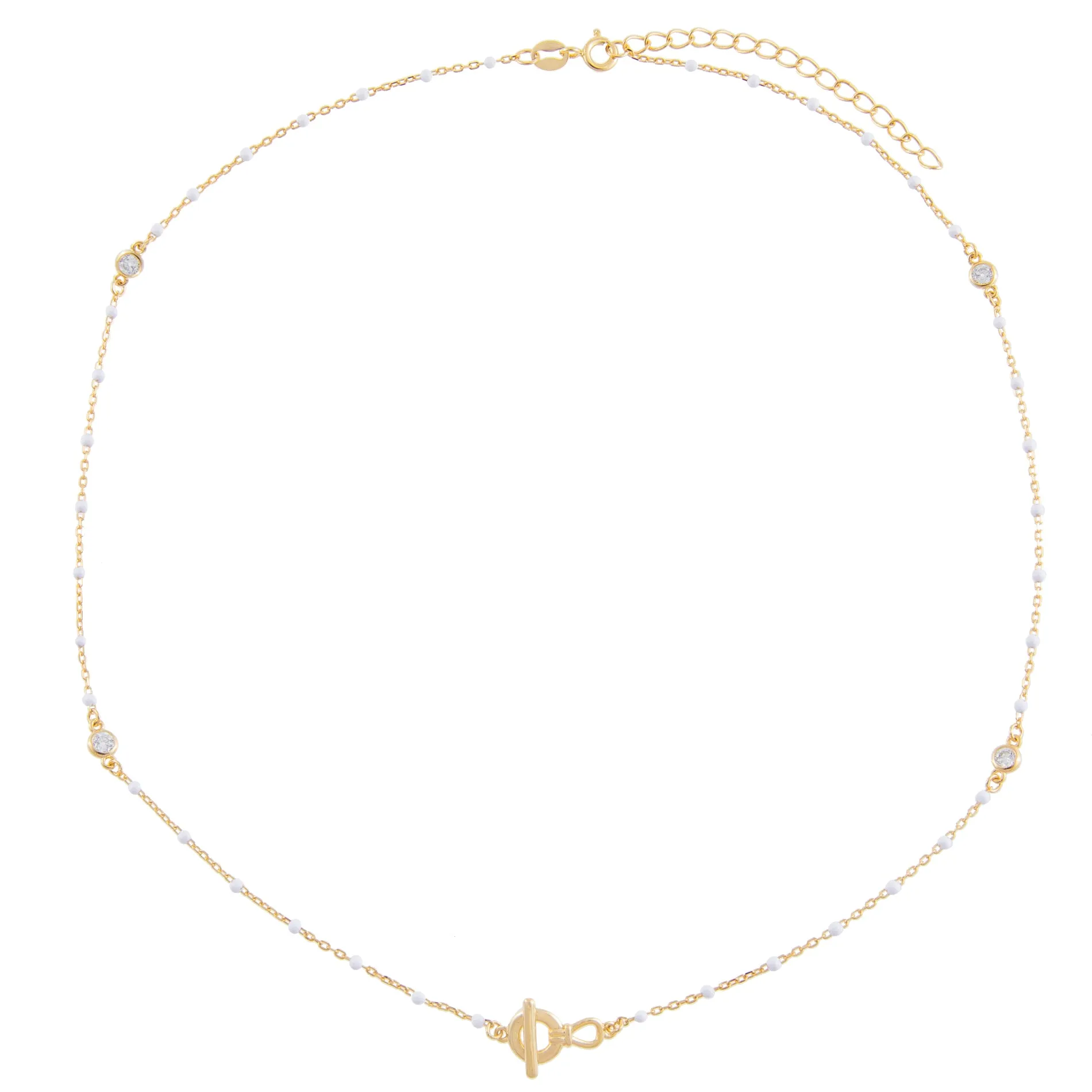 CZ X Enamel Toggle Necklace sold by Adina Eden's product image thumbnail 2