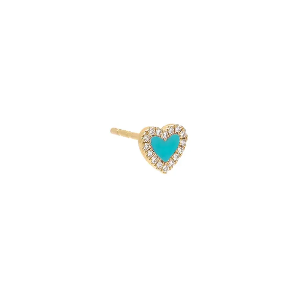 Diamond Colored Stone Heart Stud Earring 14K sold by Adina Eden's product image thumbnail 5
