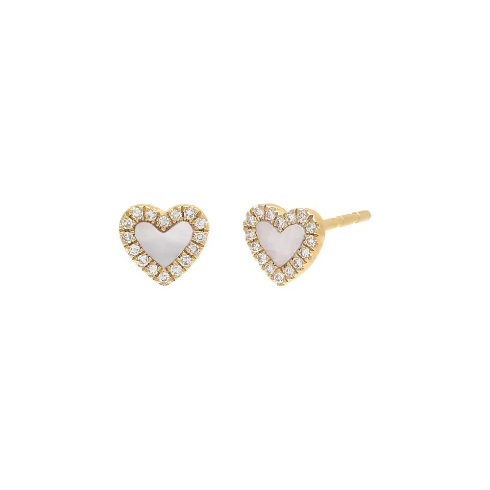 Diamond Colored Stone Heart Stud Earring 14K sold by Adina Eden's