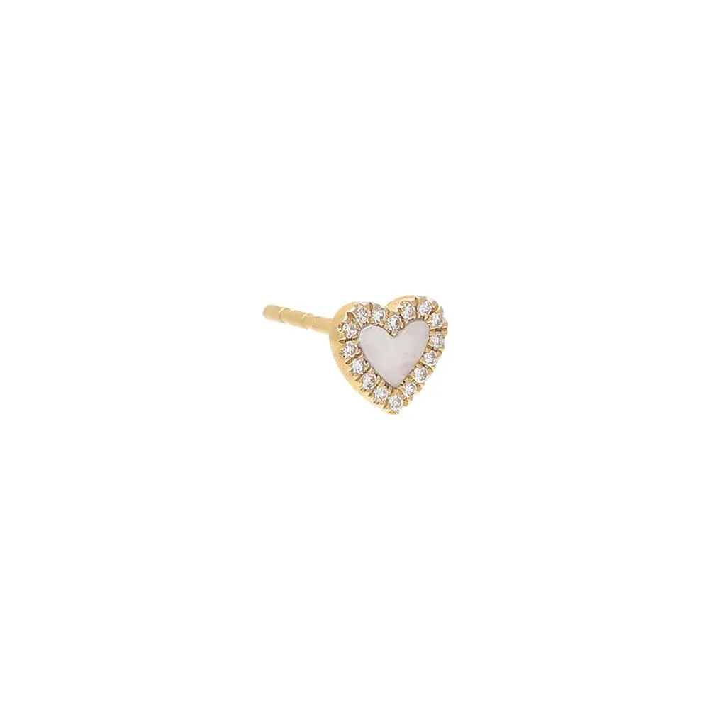 Diamond Colored Stone Heart Stud Earring 14K sold by Adina Eden's product image thumbnail 2