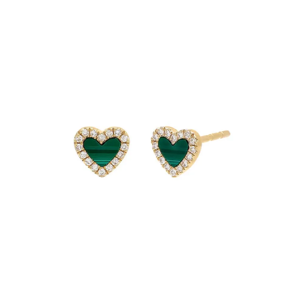 Diamond Colored Stone Heart Stud Earring 14K sold by Adina Eden's product image thumbnail 4