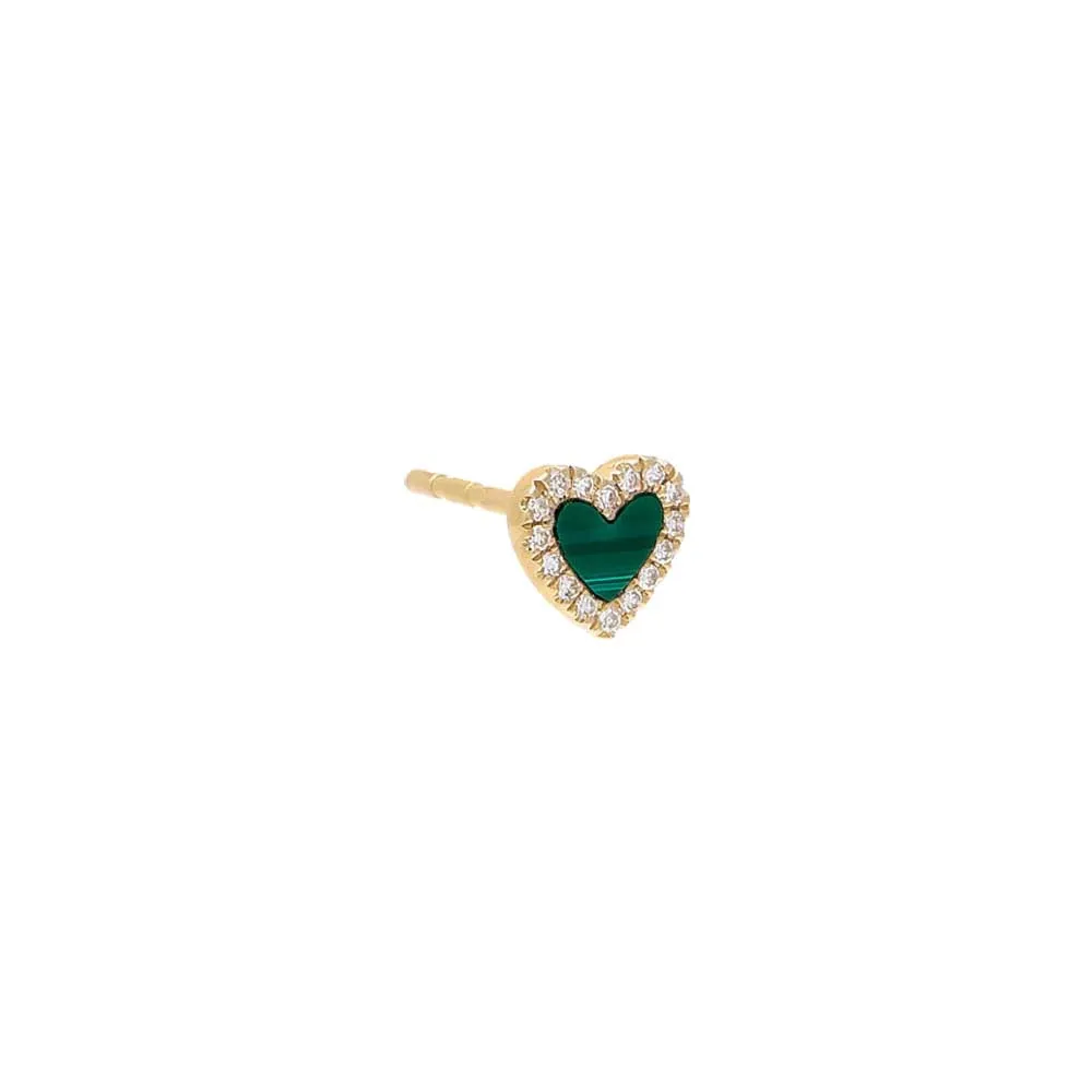 Diamond Colored Stone Heart Stud Earring 14K sold by Adina Eden's product image thumbnail 3