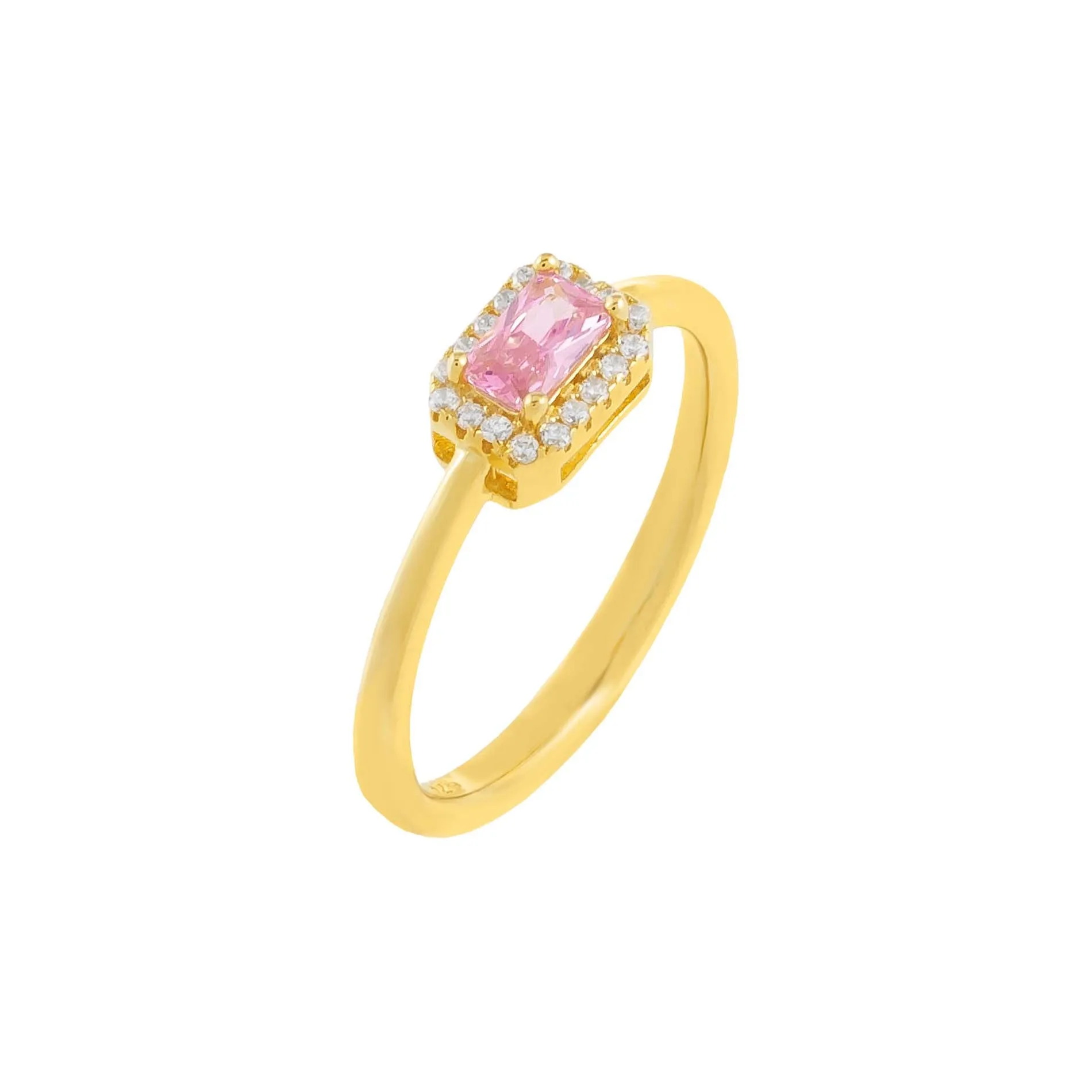 CZ Pink Illusion Baguette Ring sold by Adina Eden's