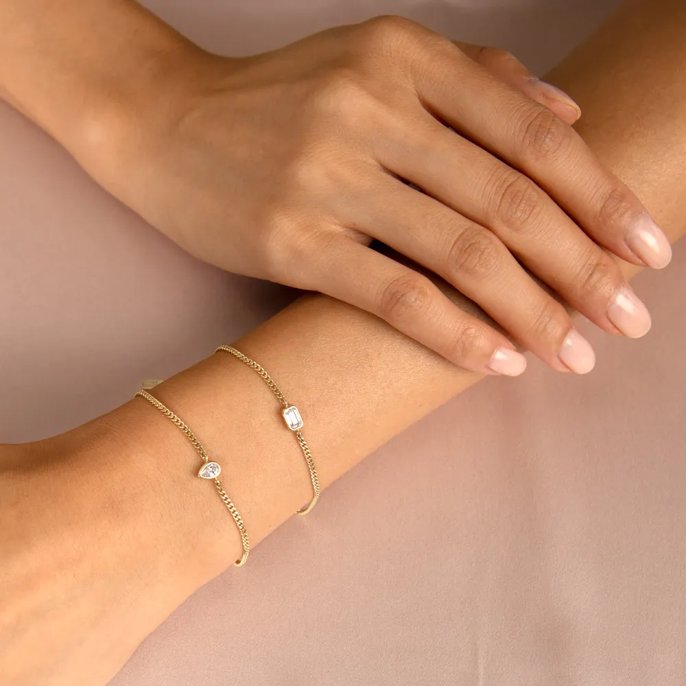 Pear Bezel Cuban Bracelet sold by Adina Eden's product image thumbnail 2