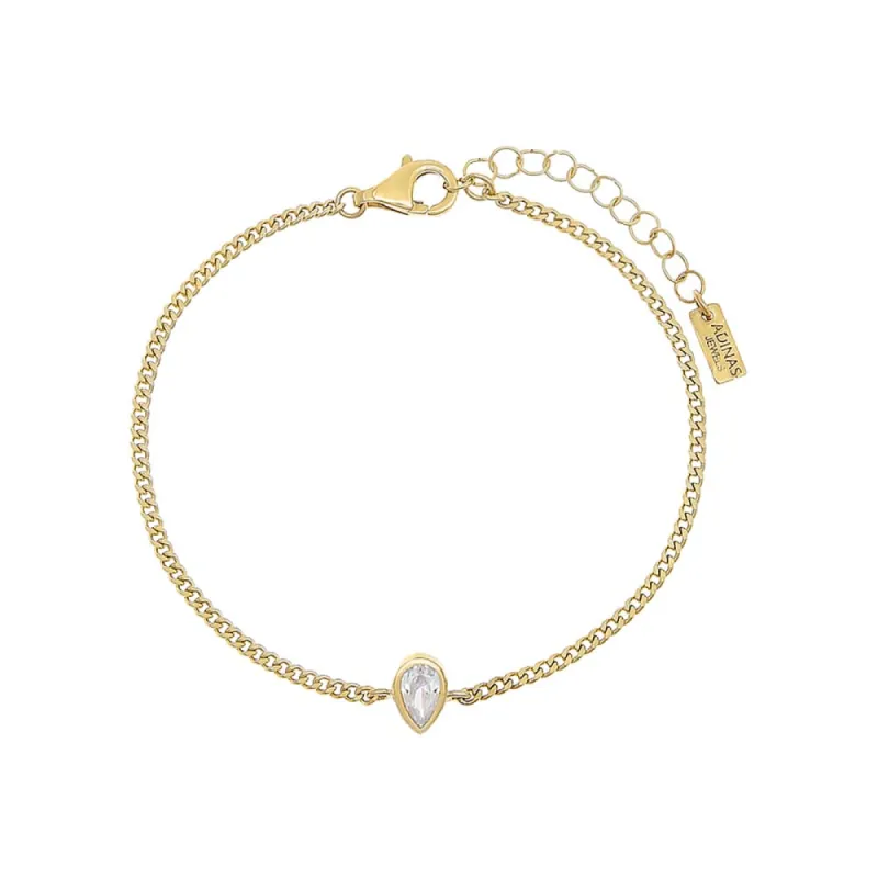 Pear Bezel Cuban Bracelet sold by Adina Eden's