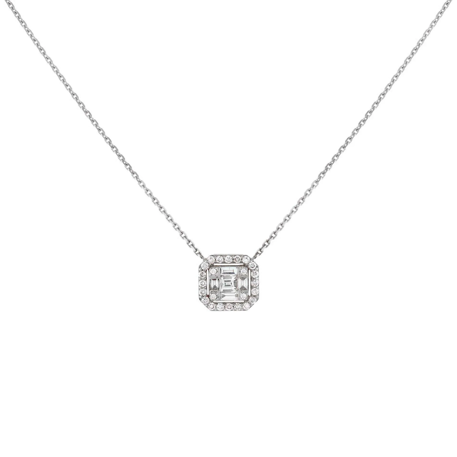 Diamond Illusion Emerald Necklace 14K sold by Adina Eden's product image thumbnail 3