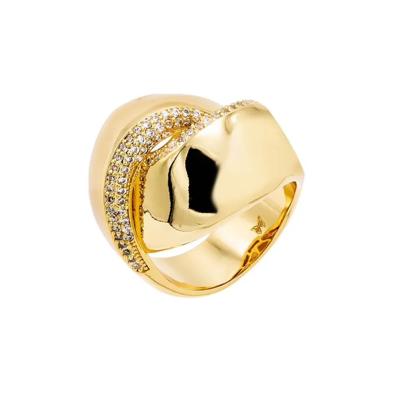 Chunky Pave Accented Intertwined Ring sold by Adina Eden's