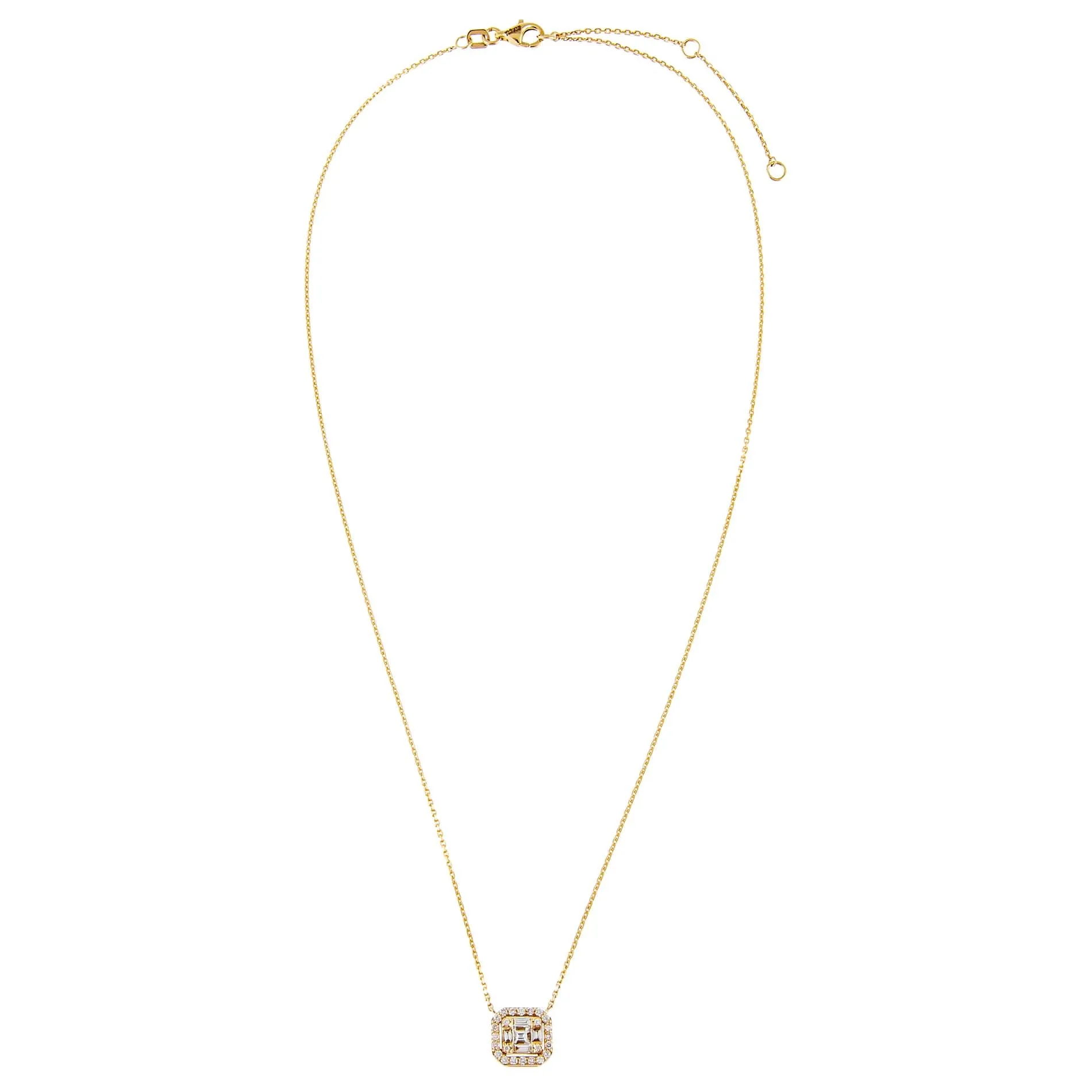 Diamond Illusion Emerald Necklace 14K sold by Adina Eden's product image thumbnail 2