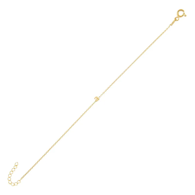 Tiny Solid Lowercase Initial Bracelet sold by Adina Eden's