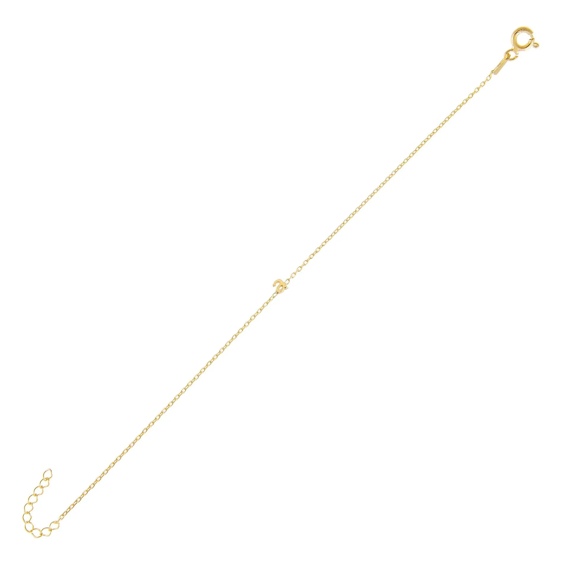 Tiny Solid Lowercase Initial Bracelet sold by Adina Eden's