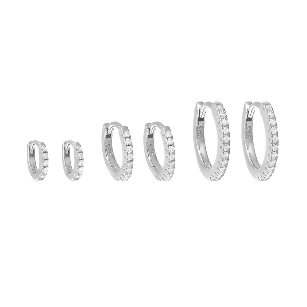 Triple Pavé Huggie Earring Combo Set sold by Adina Eden's product image thumbnail 3