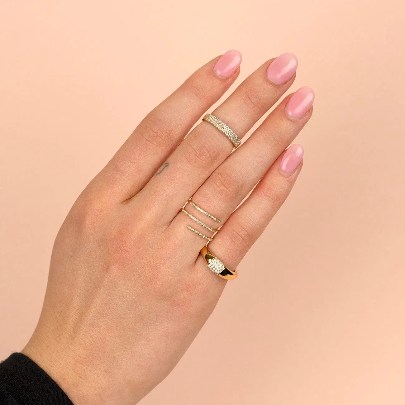 Diamond Four Row Micropavé Ring 14K sold by Adina Eden's product image thumbnail 2