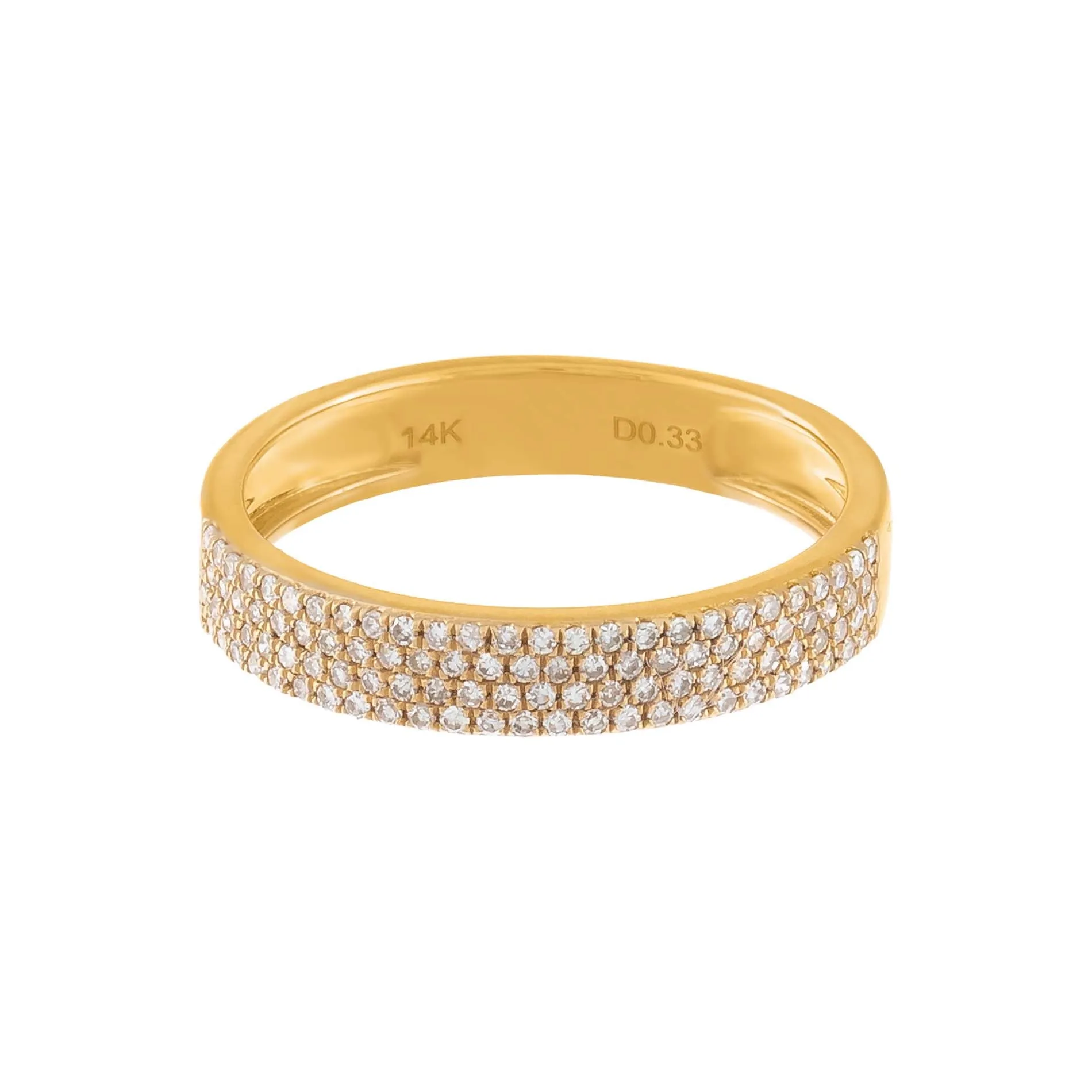 Diamond Four Row Micropavé Ring 14K sold by Adina Eden's product image thumbnail 4