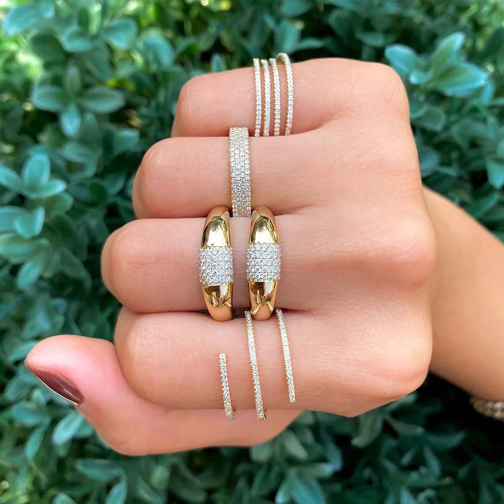 Diamond Four Row Micropavé Ring 14K sold by Adina Eden's product image thumbnail 3