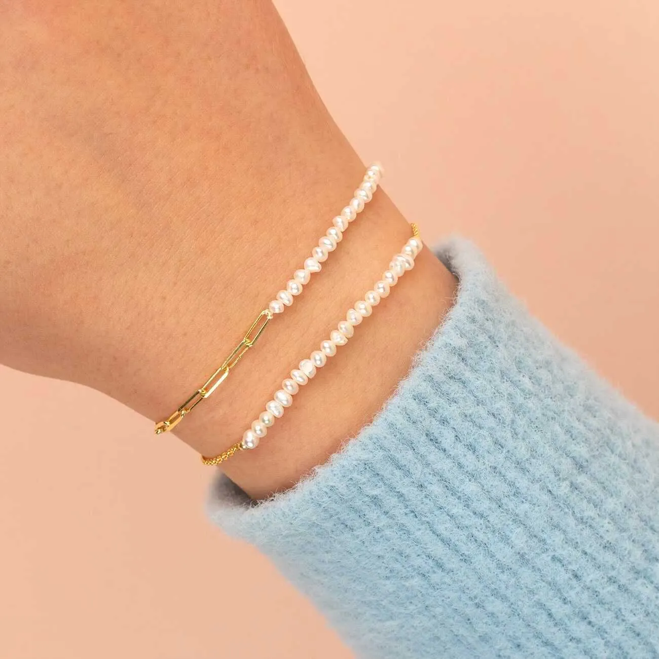 Pearl X Link Bracelet sold by Adina Eden's product image thumbnail 2