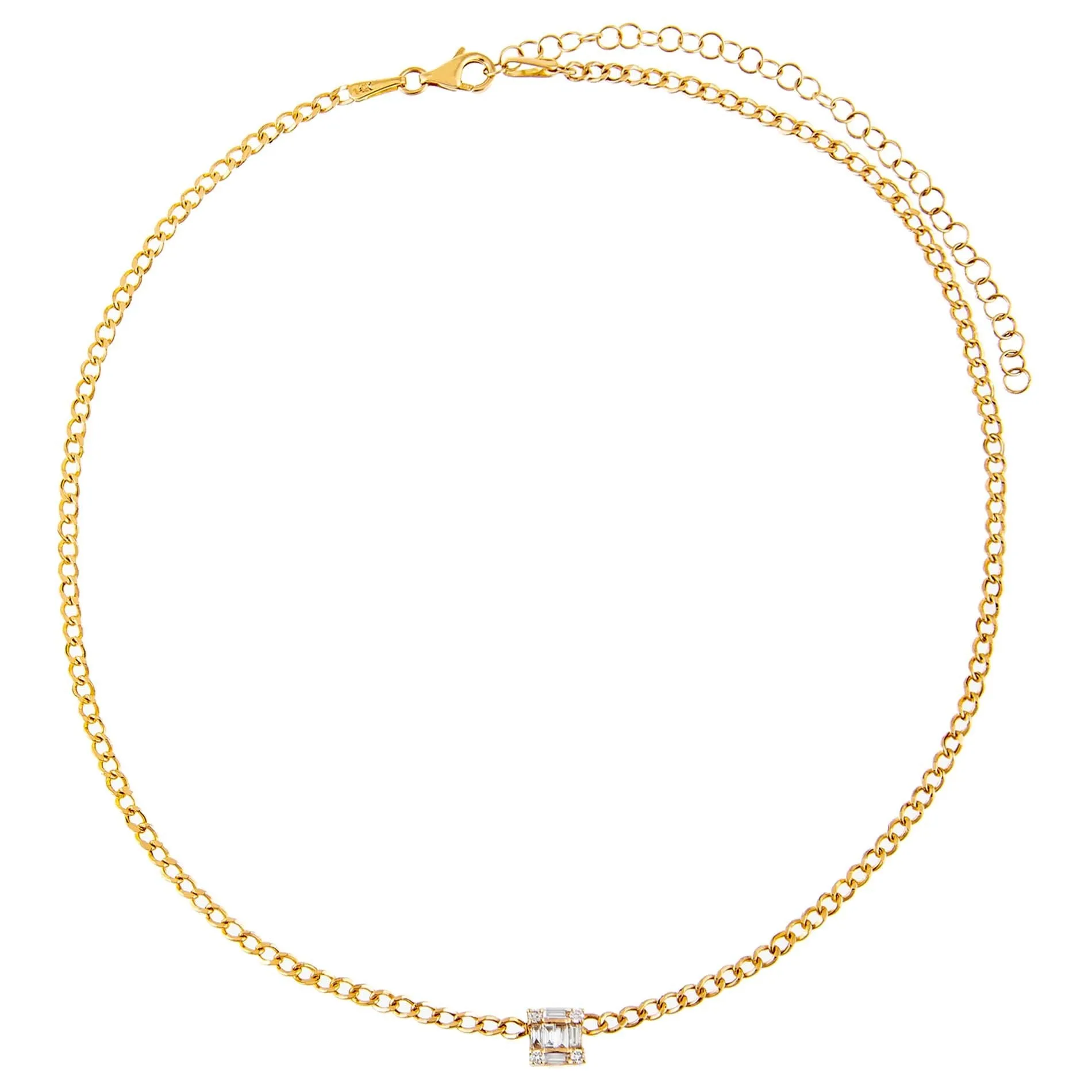 Square Diamond Cuban Choker 14K sold by Adina Eden's product image thumbnail 3