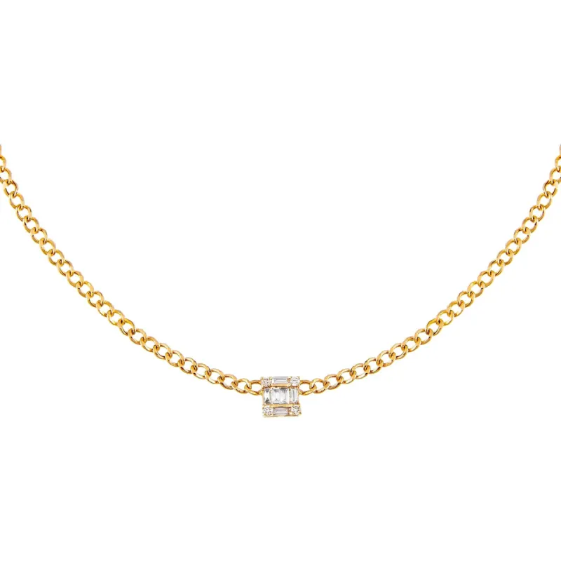 Square Diamond Cuban Choker 14K sold by Adina Eden's