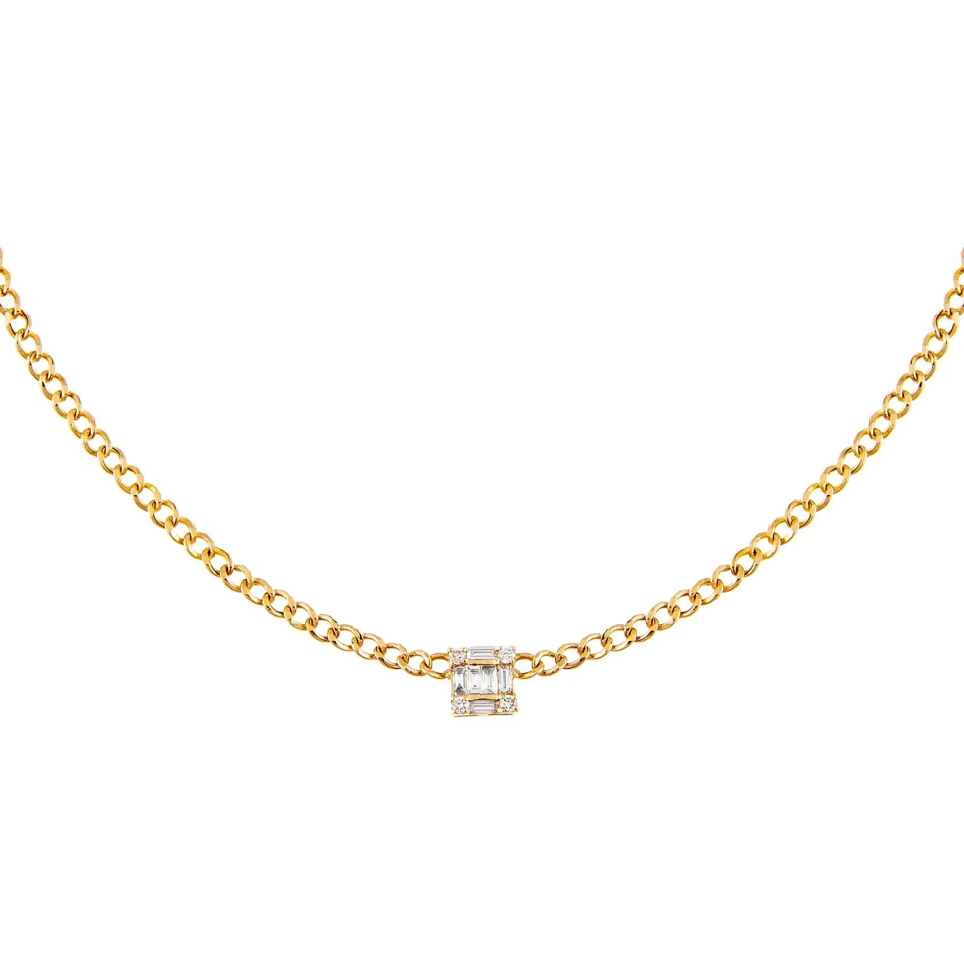 Square Diamond Cuban Choker 14K sold by Adina Eden's