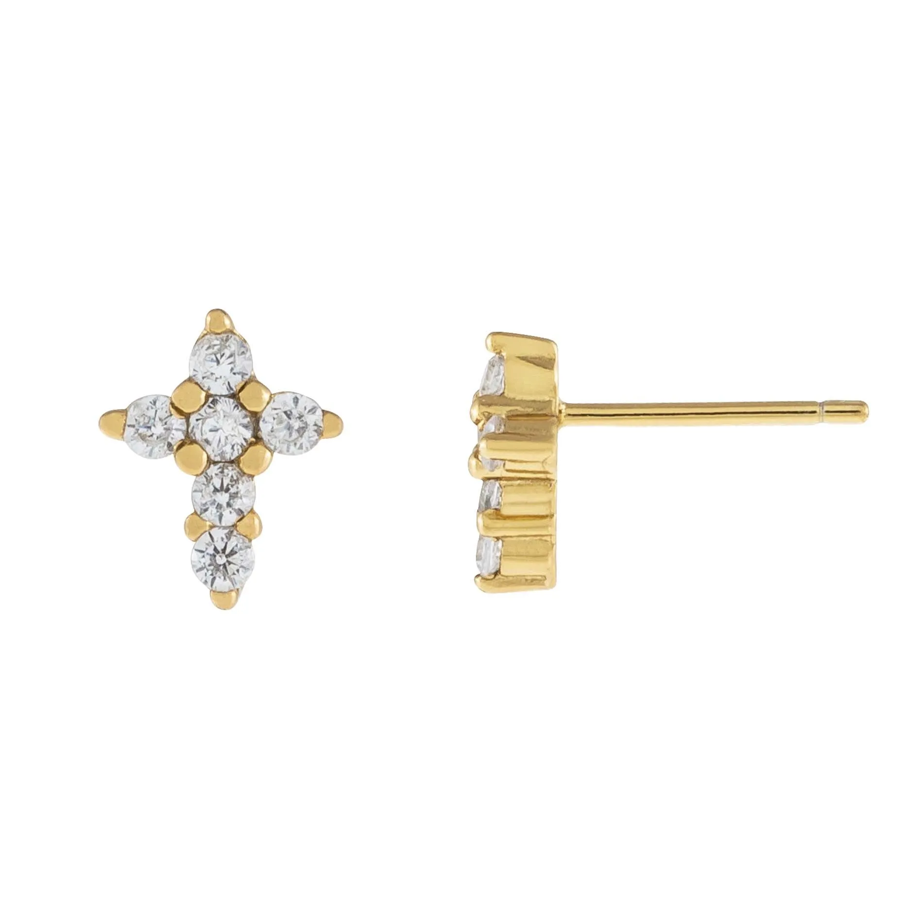 CZ Cross Stud Earring sold by Adina Eden's