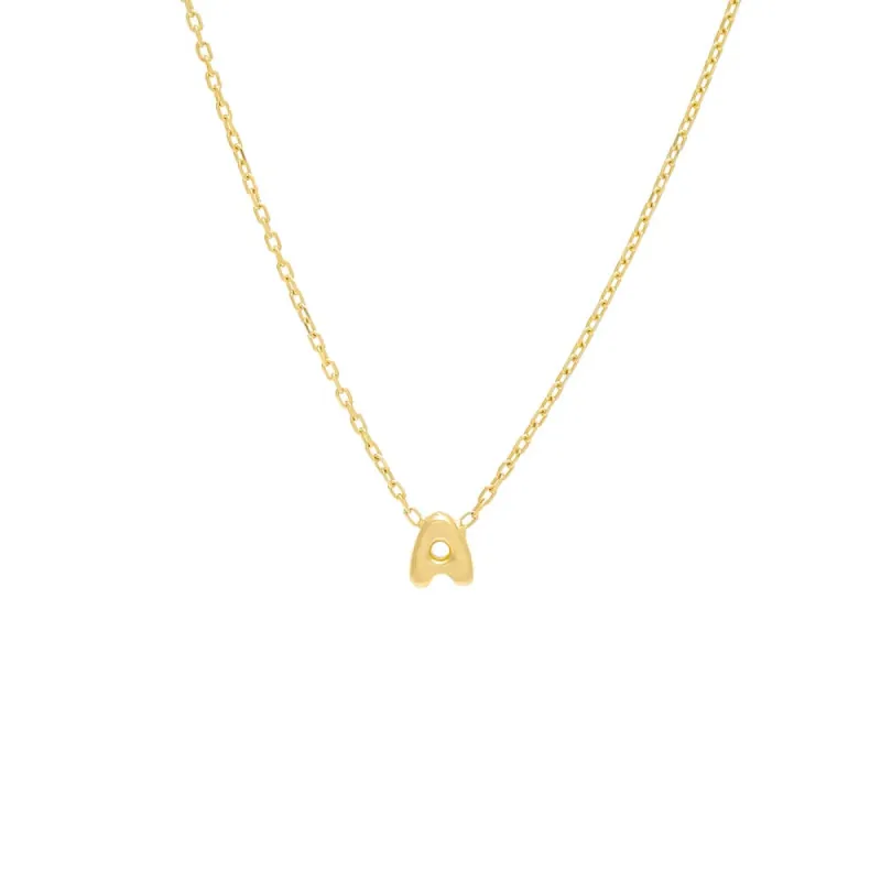 Solid Bubble Letter Initial Necklace sold by Adina Eden's