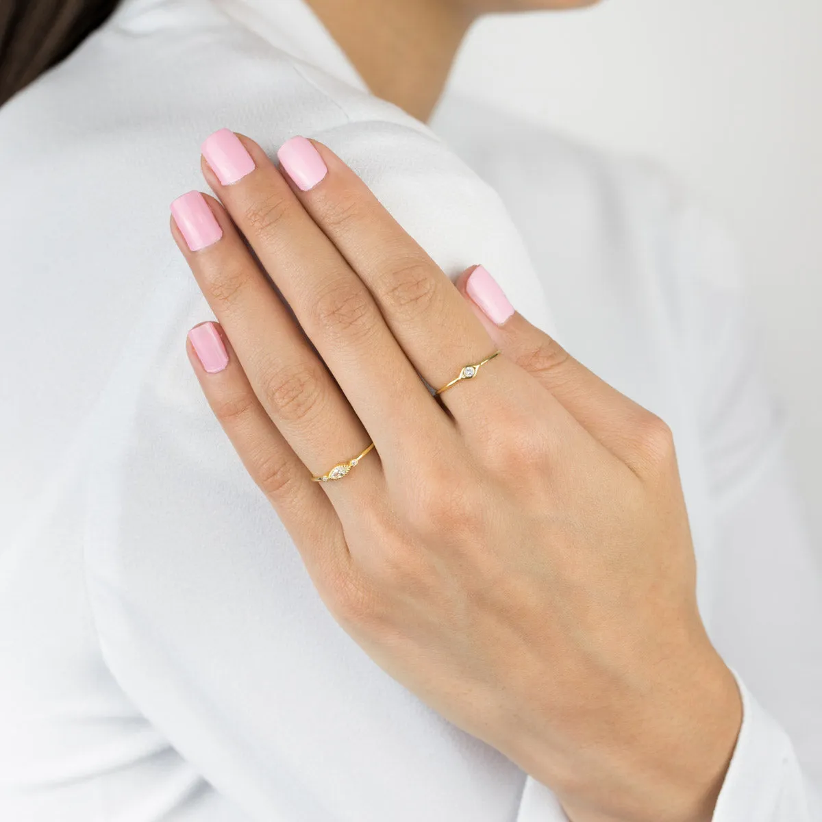 CZ Dainty Evil Eye Ring sold by Adina Eden's product image thumbnail 2