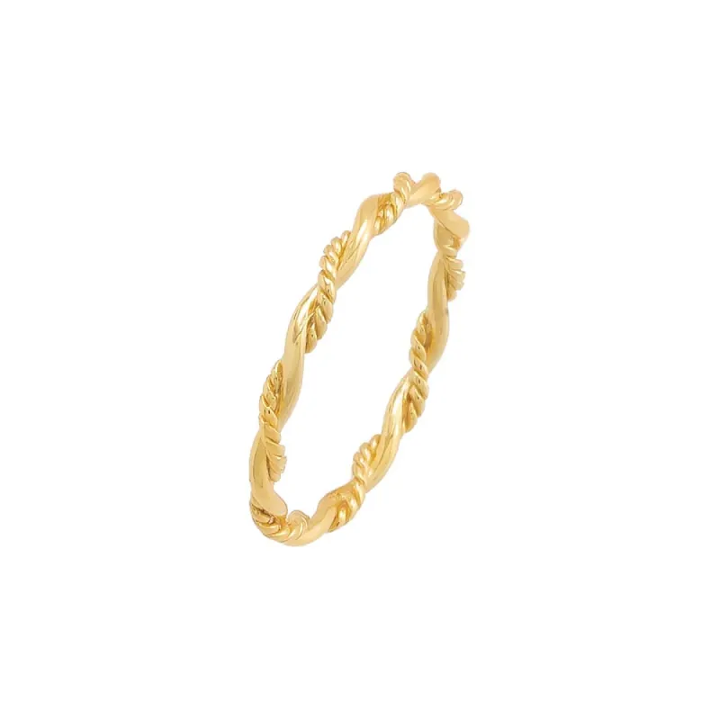 Thin Solid X Rope Twisted Ring sold by Adina Eden's