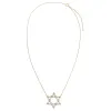 Diamond Baguette X Solitaire Large Star Of David Necklace 14K sold by Adina Eden's