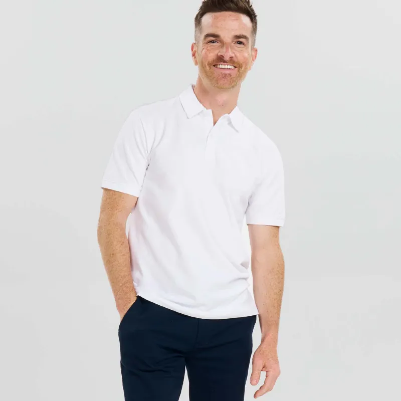White Pique Daily Polo sold by Ash & Erie