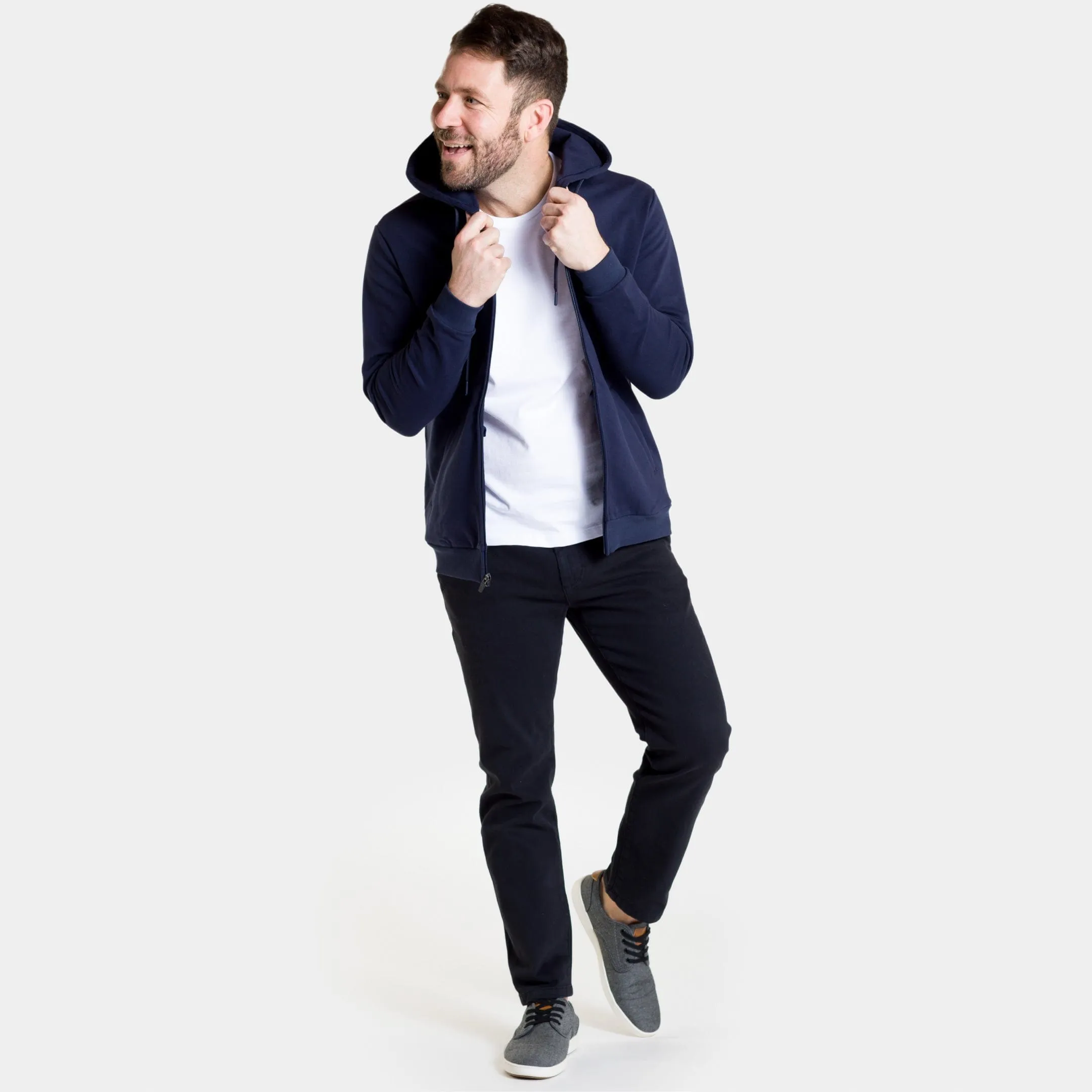 Navy French Terry Full-Zip Hoodie sold by Ash & Erie product image thumbnail 3