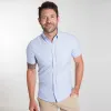 Blue Oxford Wrinkle Free Short Sleeve Shirt sold by Ash & Erie