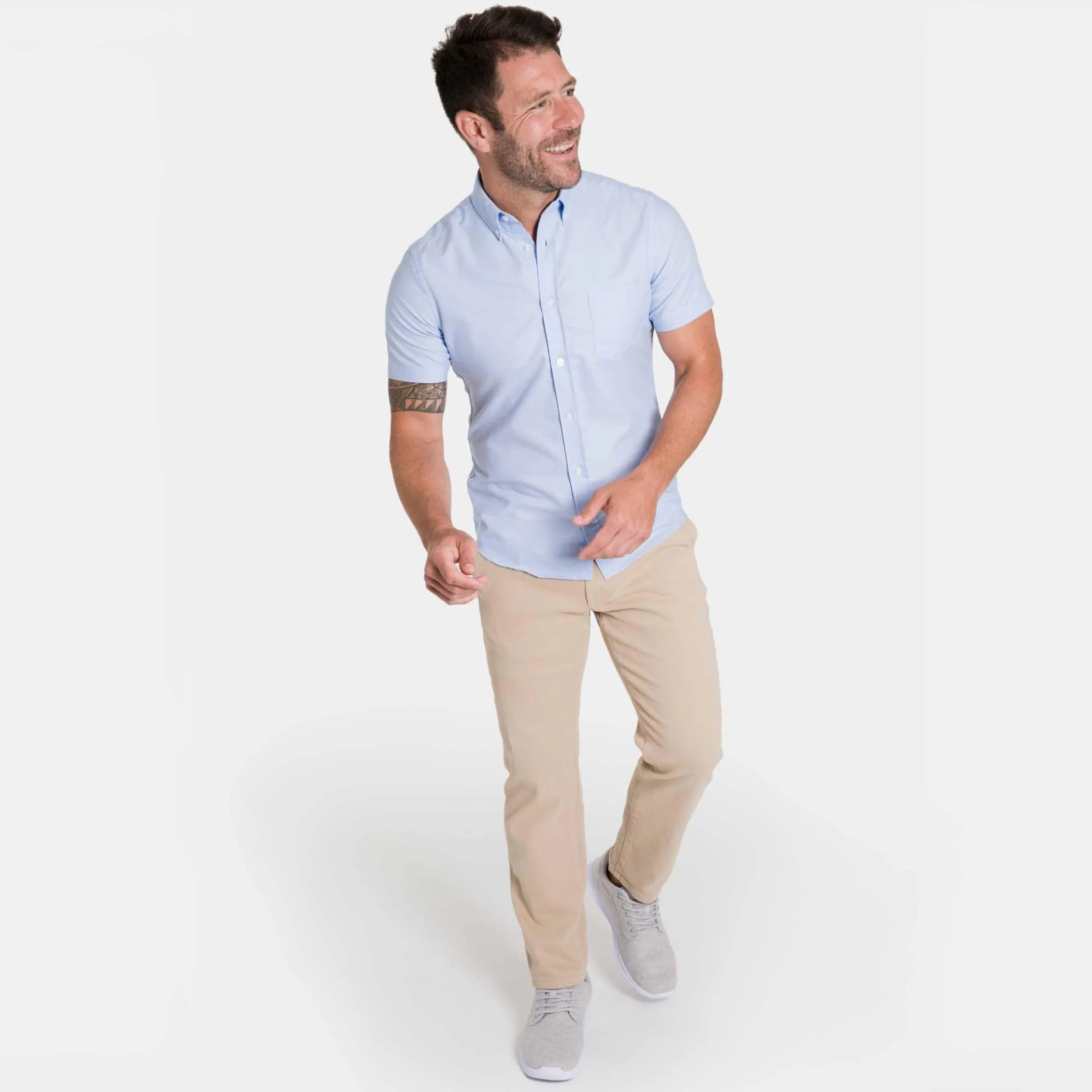 Blue Oxford Wrinkle Free Short Sleeve Shirt sold by Ash & Erie product image thumbnail 2